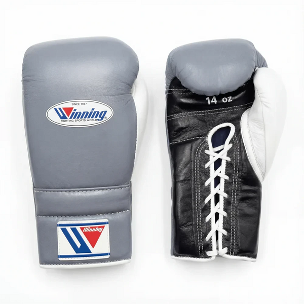 Winning Japan Professional Boxing Gloves MS-500 - Grey, Black & White Custom Tri-Tone