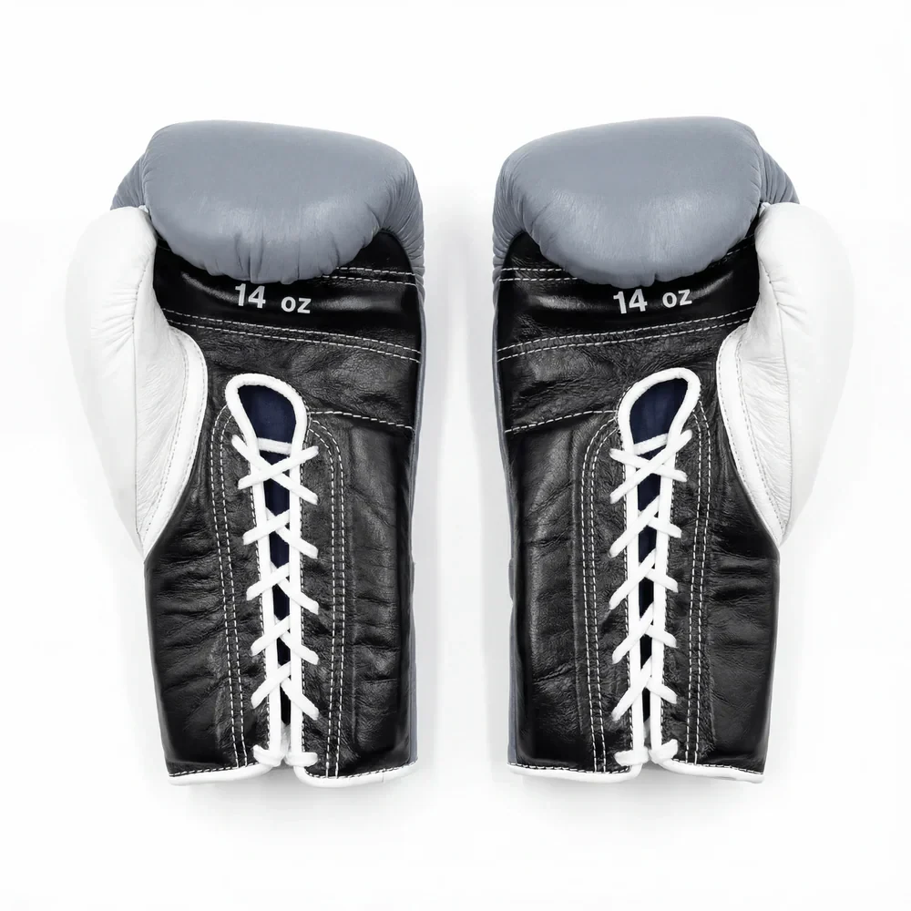 Winning Japan Professional Boxing Gloves MS-500 - Grey, Black & White Custom Tri-Tone - PunchPro Boxing