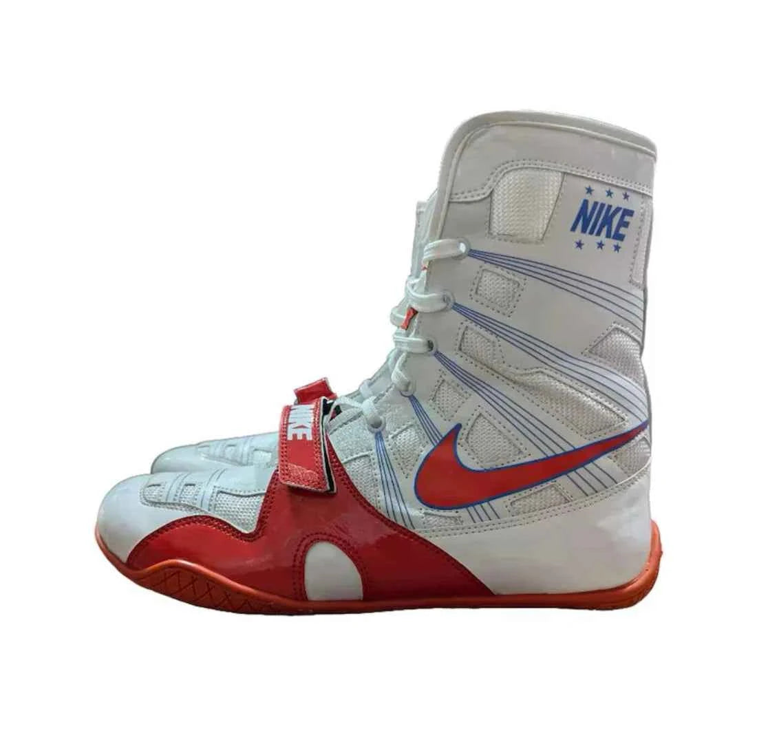 Nike HyperKo 1 Boxing Boots - White, Red & Blue Edition for Professional Training - PunchPro Boxing