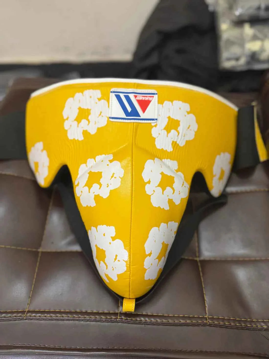 Winning Japan Groinguard CPS-500 - Custom Yellow & White Floral Edition - PunchPro Boxing