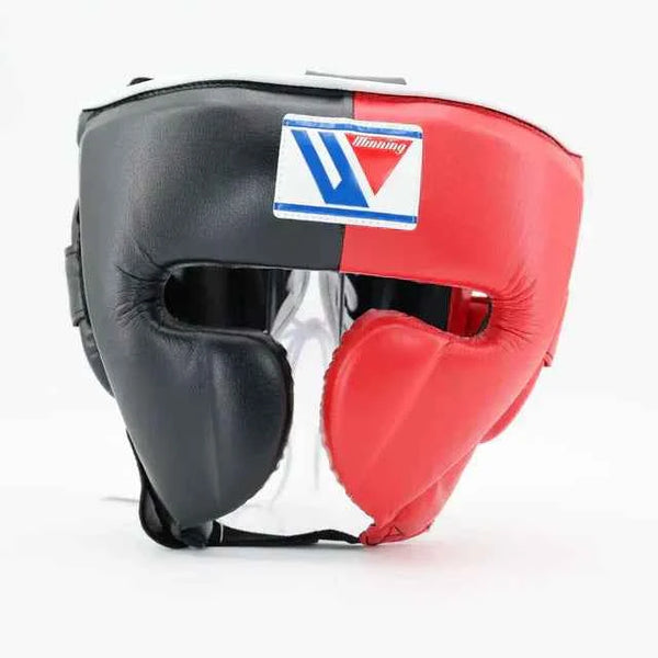 Winning Japan Boxing Headgear FG-2900 - Black & Classic Red Custom Two-Tone