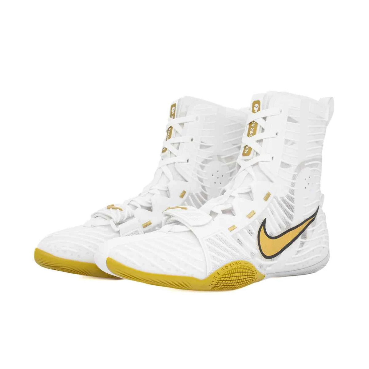 Nike Hyperko 2 Boxing Boots | White/Metallic Gold – Elite Speed & Grip