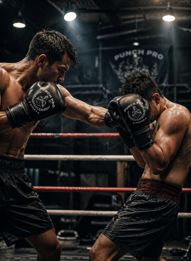 Two boxers in a boxing ring with 'Punch Pro' branding.
