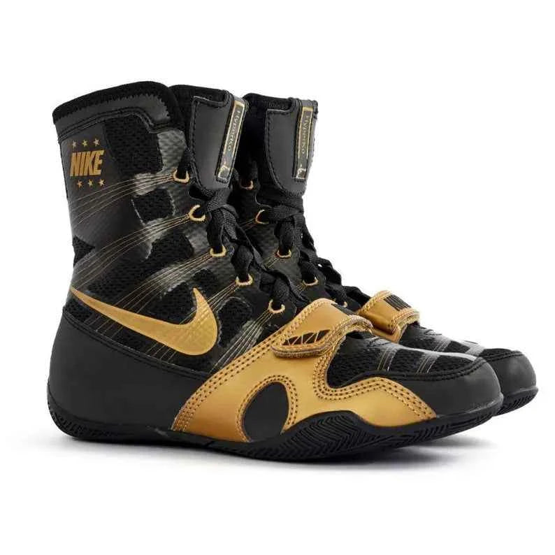 Nike HyperKo 1 Boxing Boots - Black & Metallic Gold Edition for Professional Athletes - PunchPro Boxing