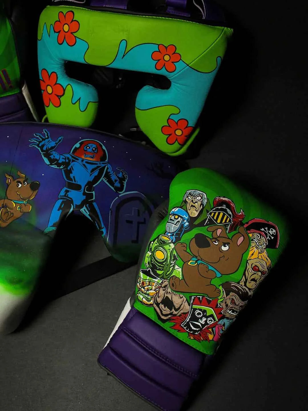 No Boxing No Life Training Set - Custom Mystery Machine Scooby-Doo Edition Full Kit (Gloves, Headguard, Groinguard) - PunchPro Boxing