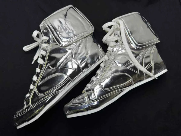 Mizuno Custom Boxing Boots - Full Metallic Silver Edition