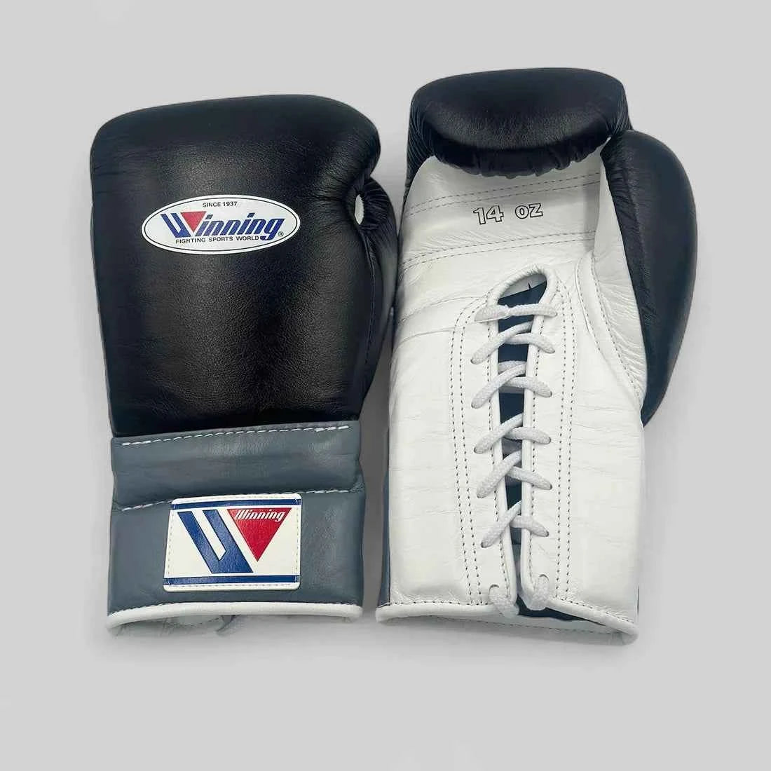 Winning Japan Boxing Gloves MS-500 - Custom Tri-Tone Black, White & Grey - PunchPro Boxing