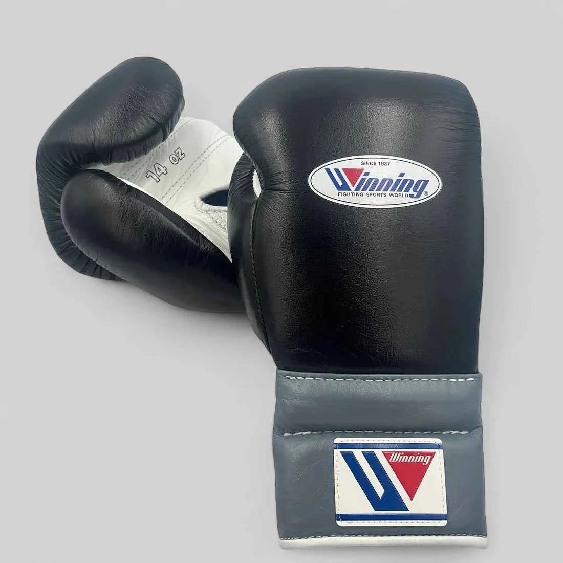 Winning Japan Boxing Gloves MS-500 - Custom Tri-Tone Black, White & Grey - PunchPro Boxing