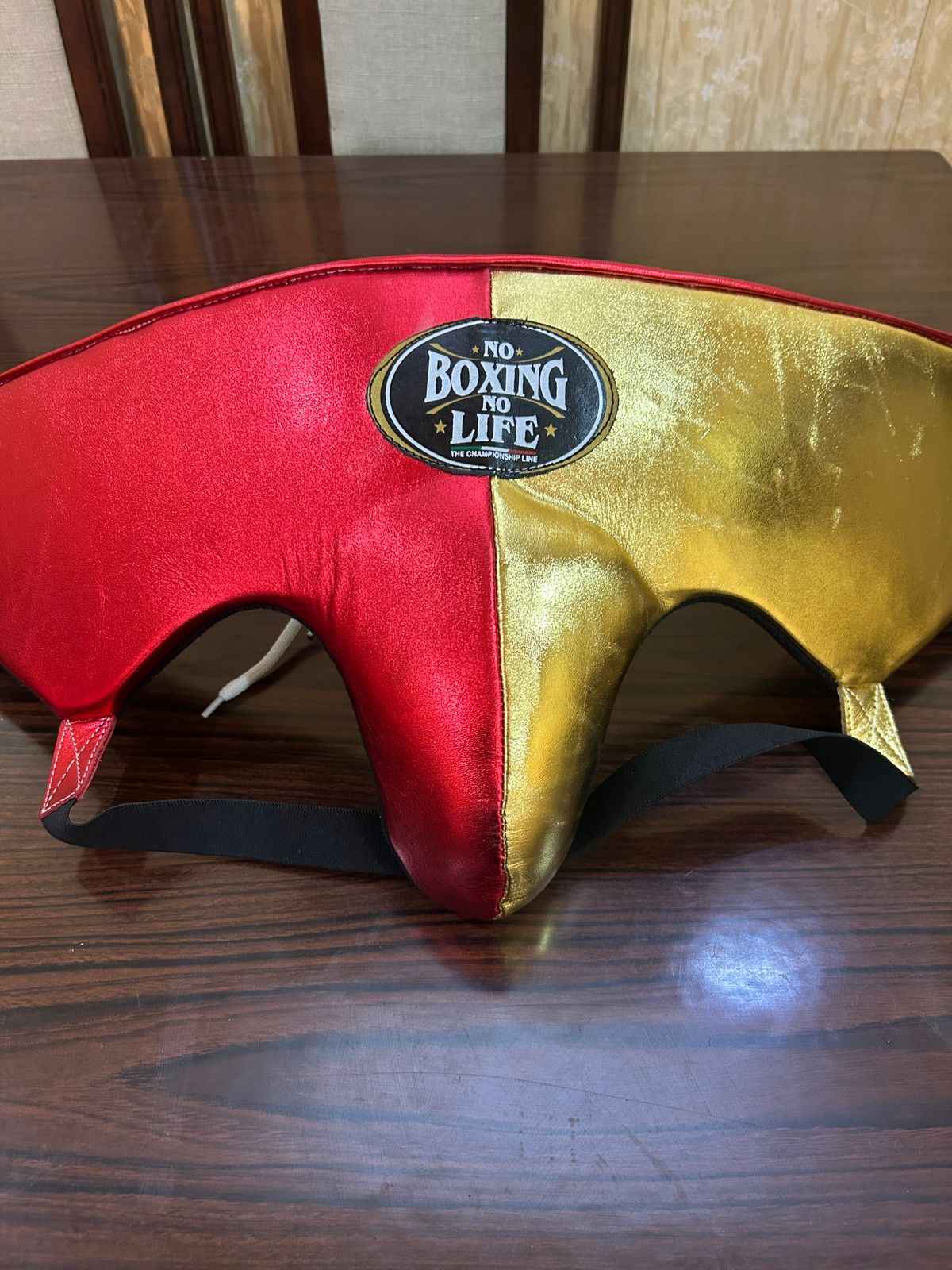 No Boxing No Life Red & Gold Complete Boxing Set (8oz–20oz) – Gloves, Headgear & Groin Guard for Professional Training & Sparring - PunchPro Boxing