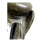 Army green leather velcro boxing gloves – alternate view 3