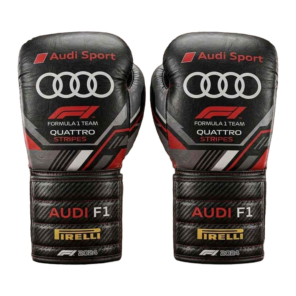 Carbon stealth matte black racing-style boxing gloves – alternate view 4