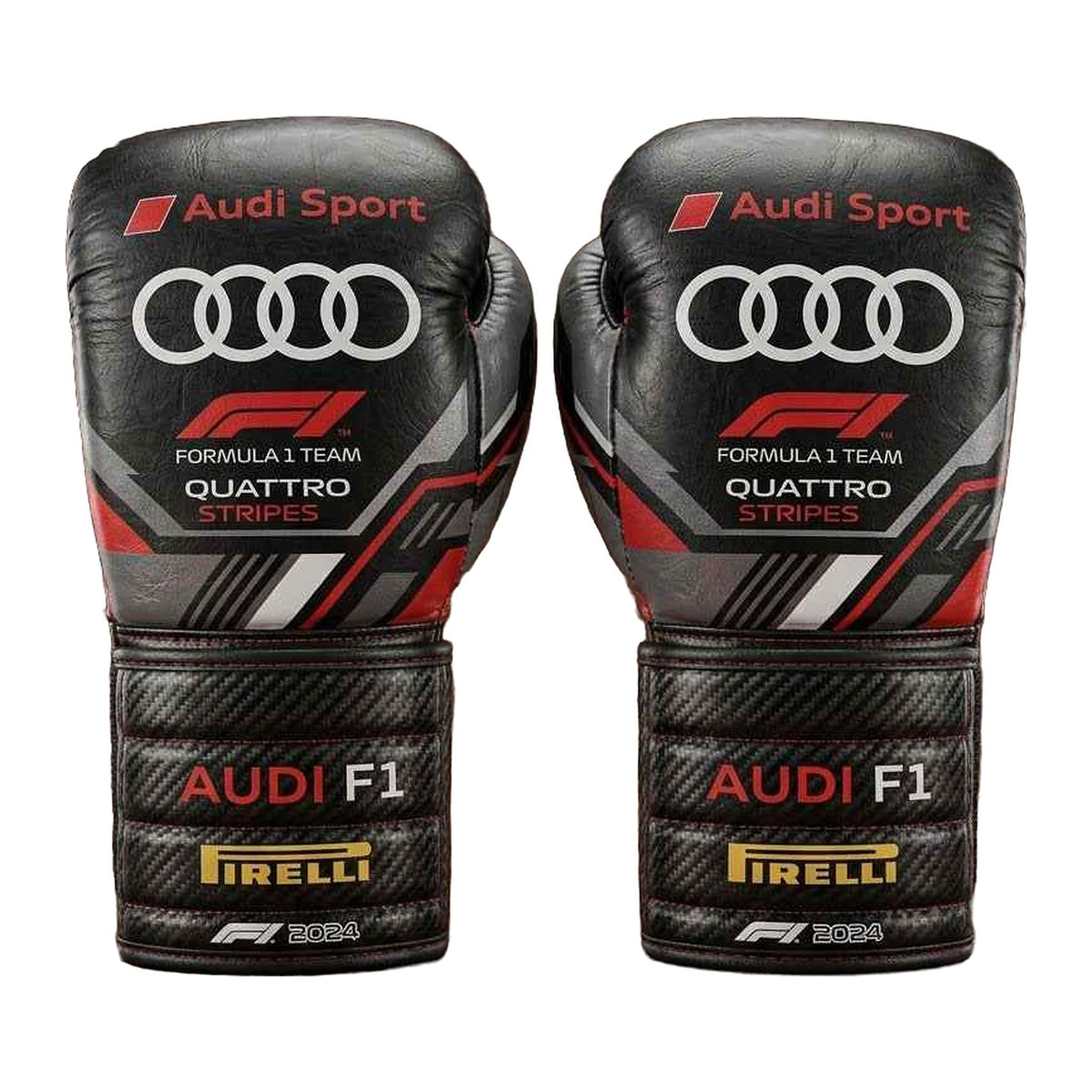 Carbon stealth matte black racing-style boxing gloves – alternate view 4