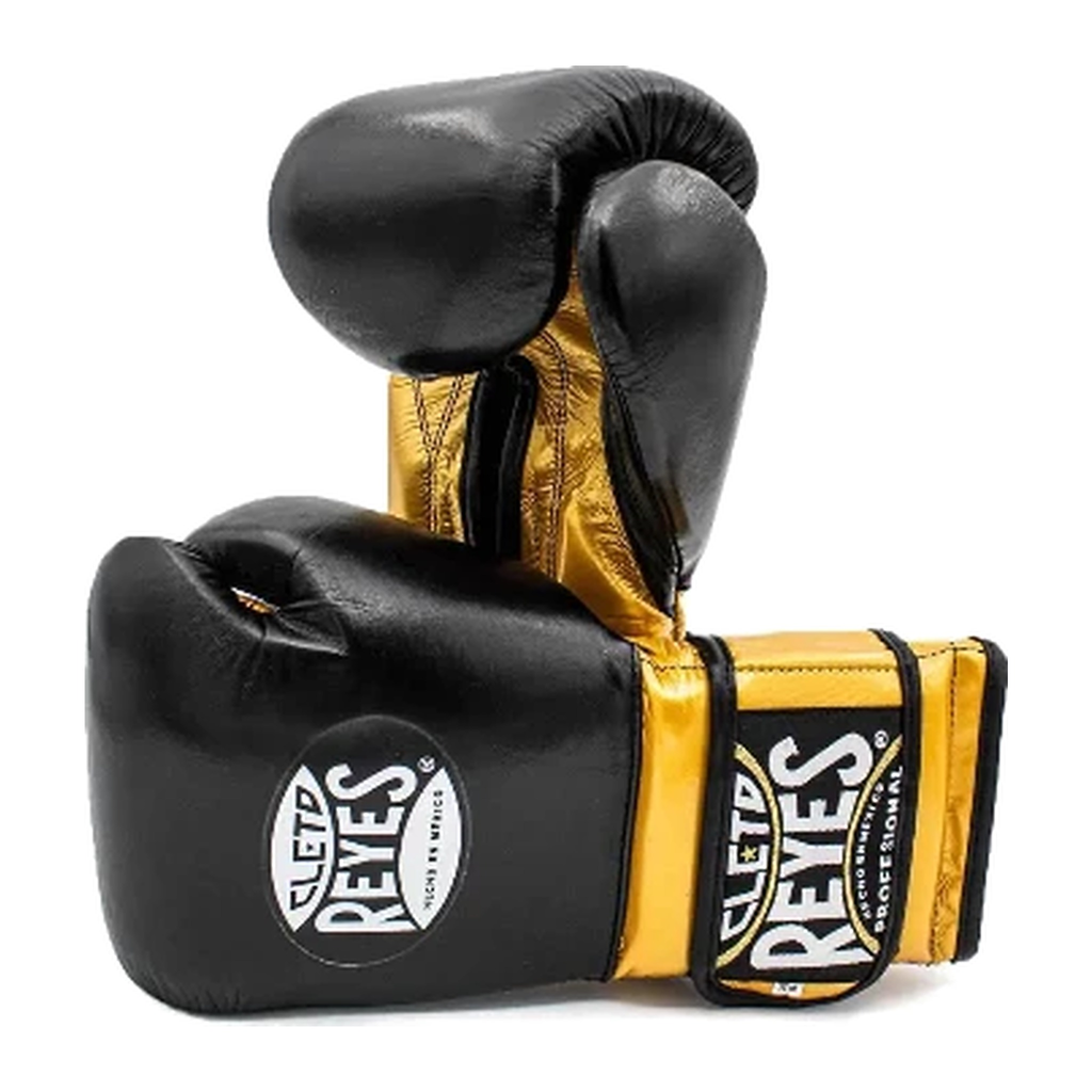 Cleto Reyes black and gold gloves side profile with velcro strap