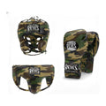 Cleto Reyes camo sparring set - lace-up gloves, headgear and groin guard