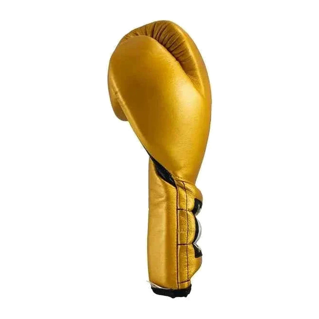 Cleto Reyes gold gloves metallic leather finish close-up
