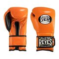 Cleto Reyes orange hook-and-loop boxing gloves, pair shown together