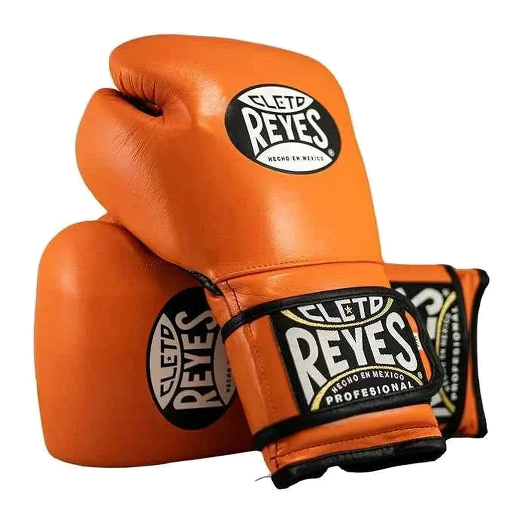 Cleto Reyes orange gloves side profile with velcro strap