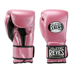 Cleto Reyes pink lace-up boxing gloves, pair shown together