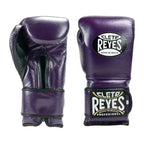 Cleto Reyes purple lace-up boxing gloves, pair shown together