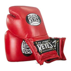 Cleto Reyes red gloves knuckle view with contoured striking surface
