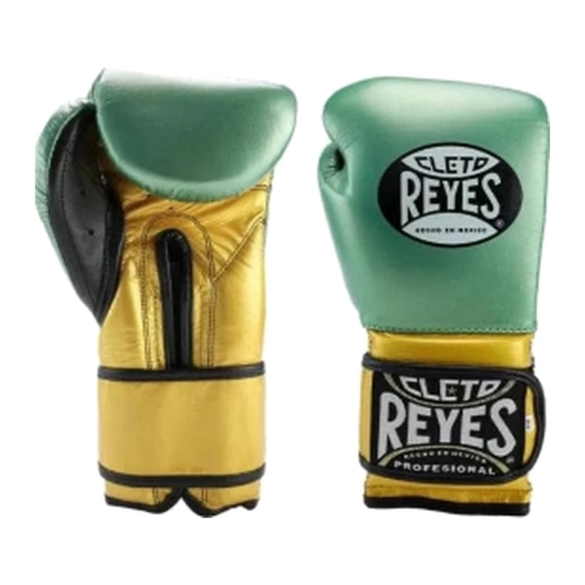 Cleto Reyes sage green and gold high-compression boxing gloves
