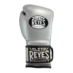 Cleto Reyes silver gloves knuckle view with contoured striking surface