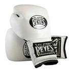 Cleto Reyes white hook-and-loop boxing gloves, pair shown together