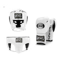 Cleto Reyes classic white sparring set - lace-up gloves, headgear and groin guard