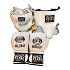 Cleto Reyes white sparring gloves detail showing contoured knuckle area