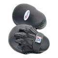 CM-10 compact curved focus mitts in all black leather