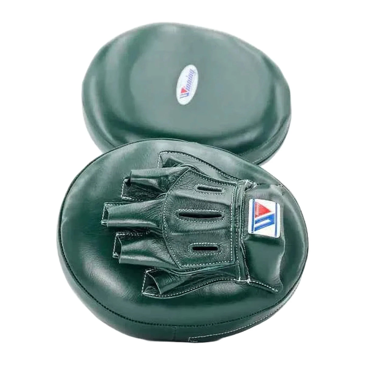 CM-10 compact curved focus mitts in forest green leather