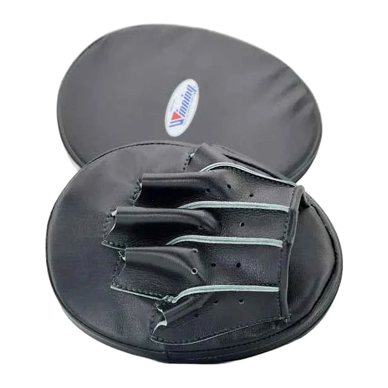 CM-20 curved focus mitts in classic black leather