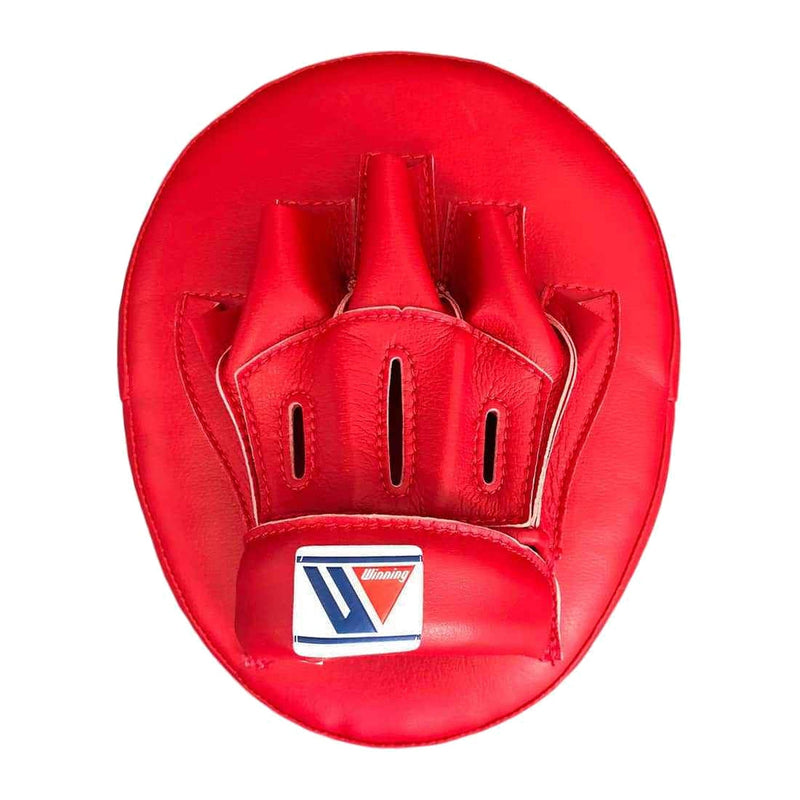CM-20 curved punch mitts in classic red, pair shown together