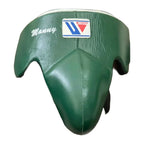 Forest green groin guard side profile showing hip coverage