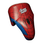 Red and blue web-print boxing groin guard