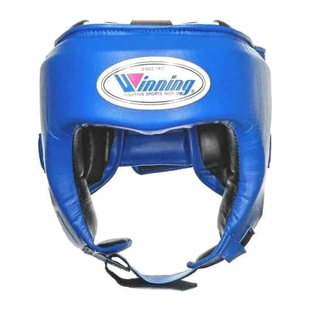 FG-2900 open-face boxing headgear in blue, front view