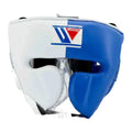 FG-2900 open-face boxing headgear in white and royal blue two-tone