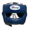 FG-5000 face-bar boxing headgear in blue, front view