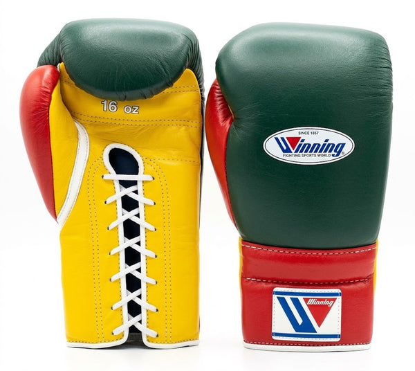 Winning Boxing Gloves – Green, Yellow & Red (8oz–16oz)