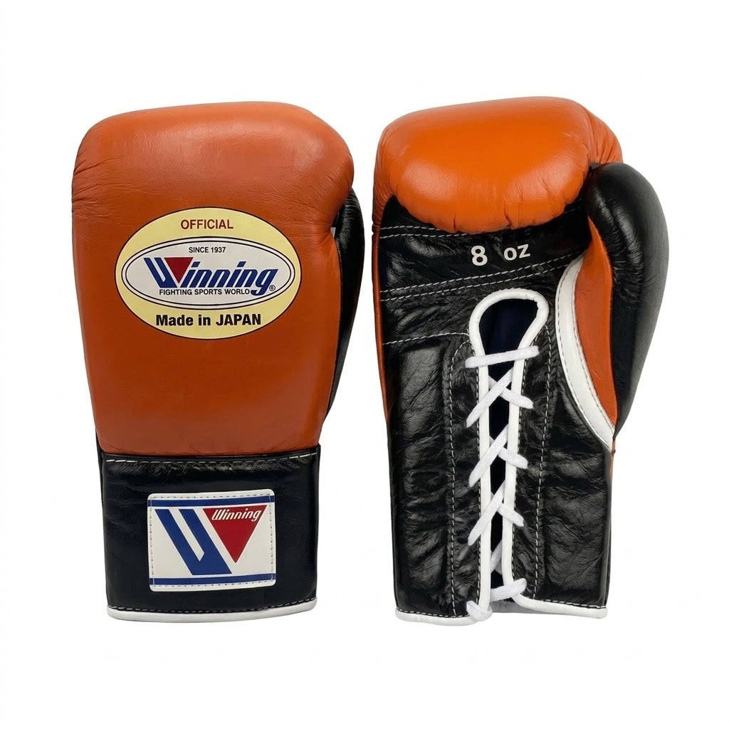 Winning Boxing Gloves Orange & Black, pair view
