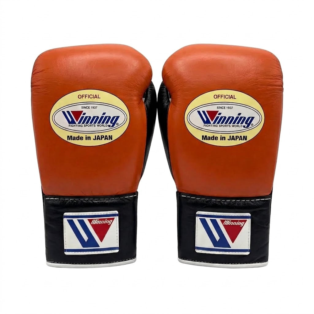 Winning Boxing Gloves Orange & Black, side view