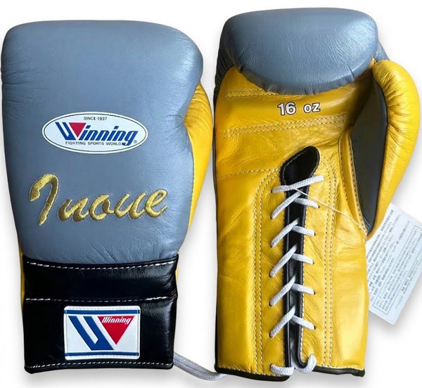 Winning Boxing Gloves – Grey, Black & Gold (8oz–16oz)
