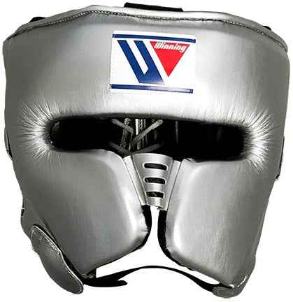 Winning FG-2900 Boxing Headgear - Metallic Silver Lightweight Professional Sparring Protection