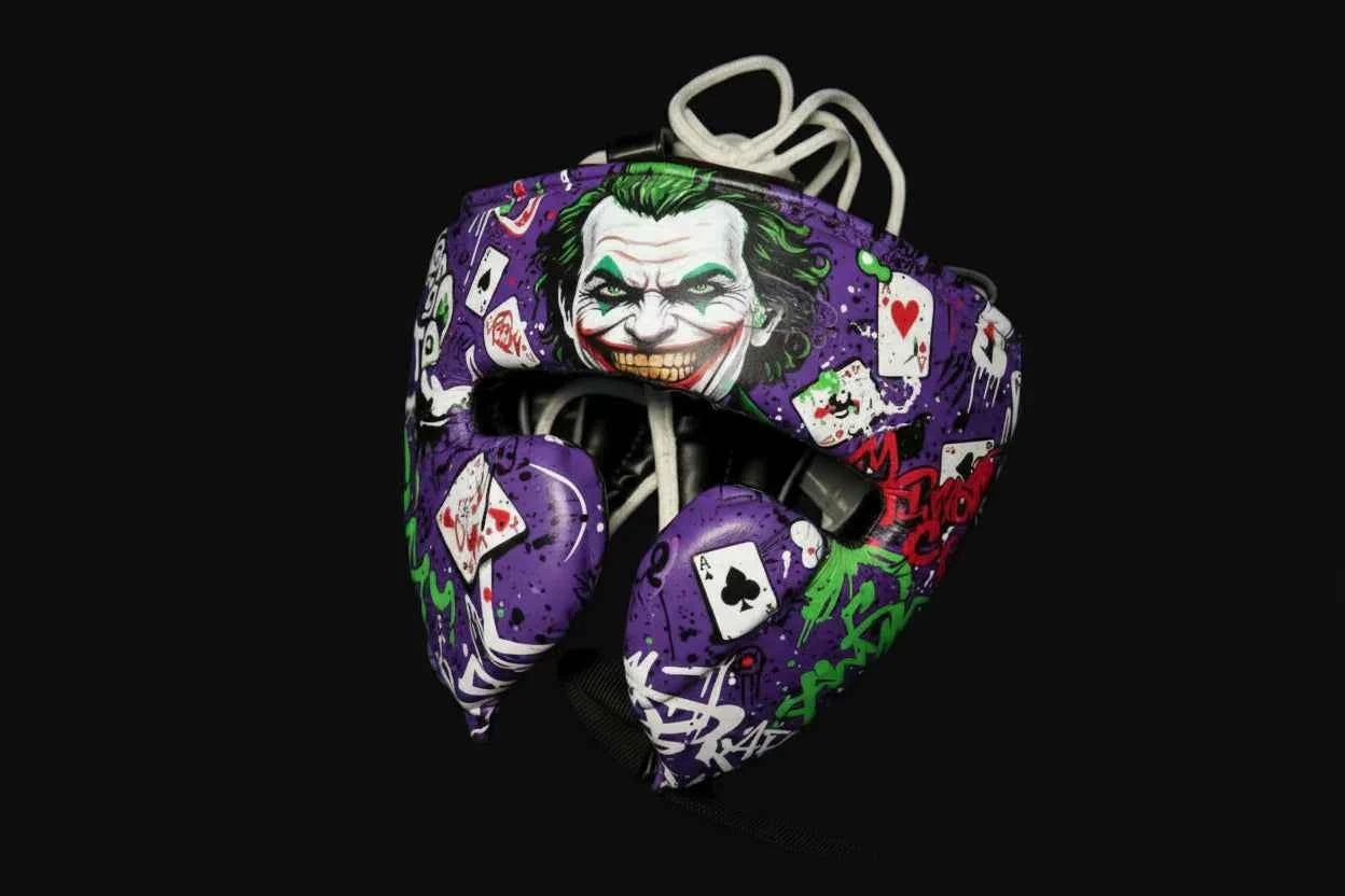 Custom Joker Sparring Set - Premium Handcrafted Leather Gloves, Headgear, and Groinguard - PunchPro Boxing