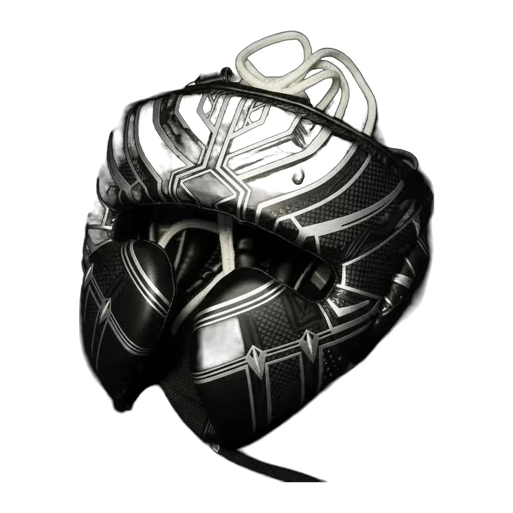All-black boxing headgear with cheek protection