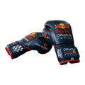 Navy and red racing boxing gloves, pair shown together