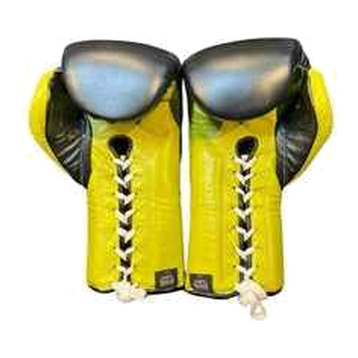 No Boxing No Life black lime gloves close-up of lace-up wrist closure