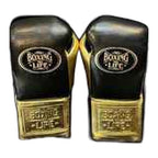 No Boxing No Life black and metallic gold boxing gloves - NBNL horsehair Mexican lace-up