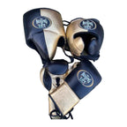 No Boxing No Life black & metallic gold sparring set - gloves, headgear and groin guard