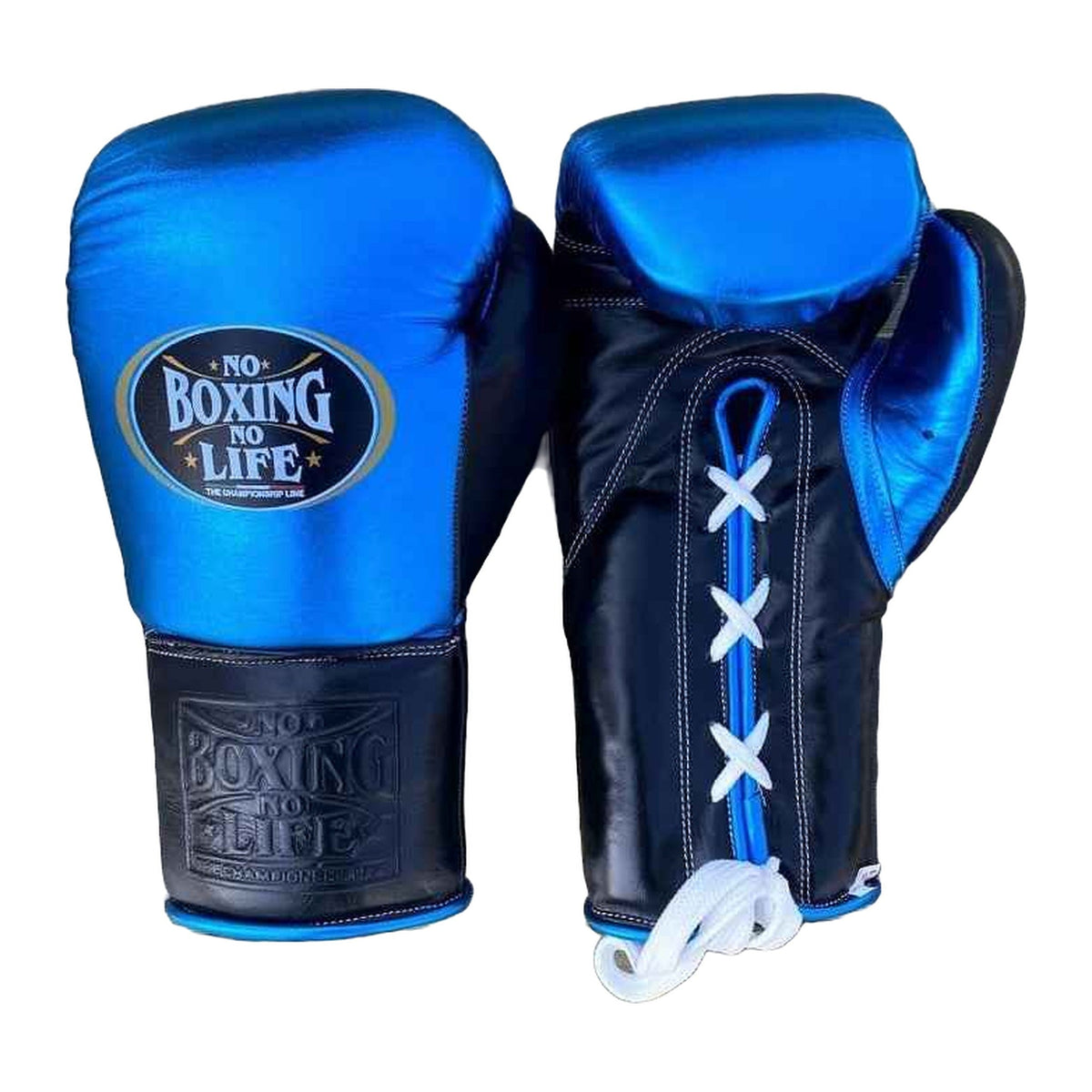 NBNL blue & black sparring set three pieces laid out together